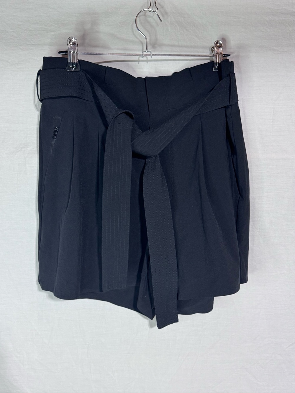 Athleta Skyline Short II Black High-Waist Belted Mini Skirt-Shorts